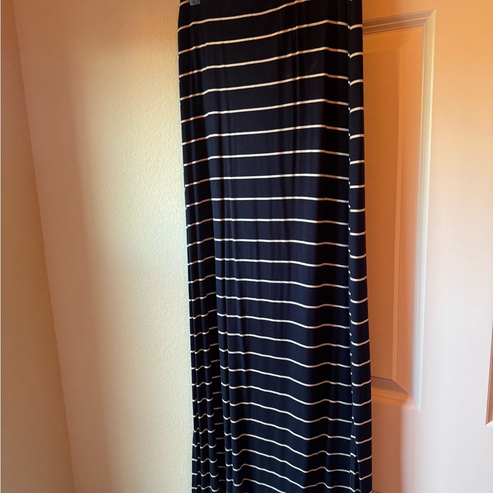 Old Navy blue and White Striped Maxi Skirt